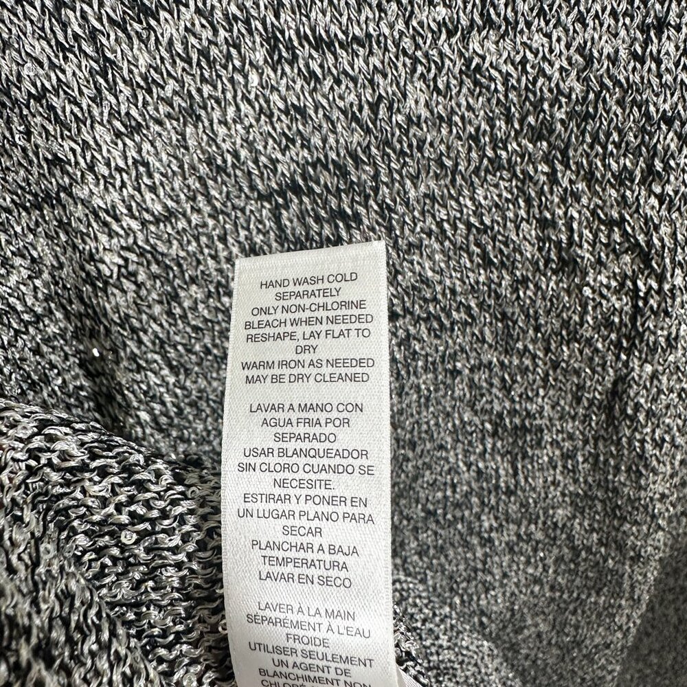 Chico’s Silver Sequin Knit Sweater Top Short Sleeve Party Holiday Women’s 0 XS/S - Picture 7 of 7